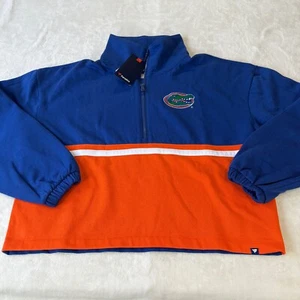 Fanatics Florida Gators Fleece Half Zip Jacket Women's Size Large Blue & Orange - Picture 1 of 7