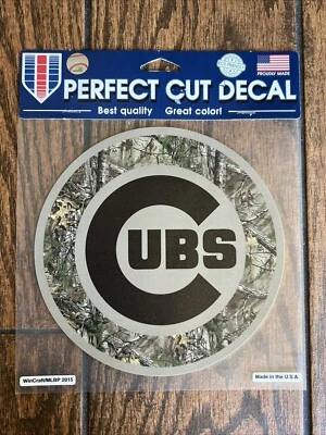 Chicago Cubs 8"x 8" Perfect Die Cut Decal Sticker Camouflage Logo Auto - Image 1 of 2