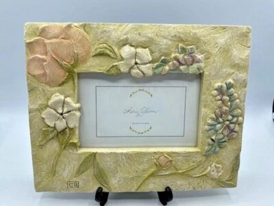 Cheri Blum Resin Stoneware Floral Photo Frame For 6" x 4" Picture Fetco Int.  - Image 1 of 4