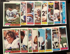 Lot - 38 1981 Topps Football Cards, Van Pelt, Jennings, DeBerg, Landry NFL