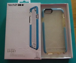 Tech21 EVO MESH SPORT Hülle für Apple iPhone 6 Plus/6S Plus Blau/Transparent - Bild 1 von 5