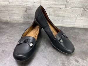Natural Soul Gracee Women Shoe Black 8.5 M Leather Bow Slip On Ballet Flats - Picture 1 of 20