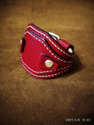 Pulseira de relógio de couro larga com punho vermelho punk retrô/correia e pulseira de couro costurada à mão - Imagem 1 de 4