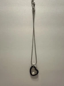 Brighton METRO Black Lucite Open Heart Pendant, Reversible Brown Necklace - Picture 1 of 14