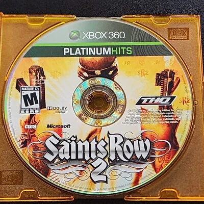 Saints Row 2 Platinum Hits Xbox 360 - Loose Disc, Tested, Working - Image 1 of 4