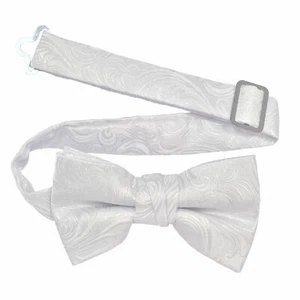 Boys Bow Tie Quality clip on adjustable neck band Satin Solid Pattern Colors - Picture 1 of 95
