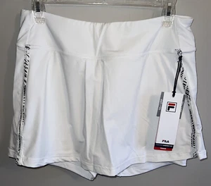 NWT Fila White Geometric Print Foul Line 13.5" Medium Skort Tennis Pickleball - Picture 1 of 4