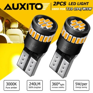 AUXITO 3000K Amber W5W 175 2825 168 194 T10 LED Parking Light Bulbs Super Bright - Imagen 1 de 8