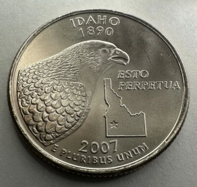 2007-P Idaho State Quarter 25cent Coin from US Mint Satin Set. Uncirculated - Image 1 of 3