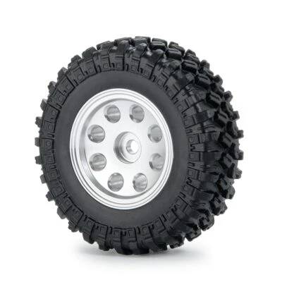 Wheels Kit Metal Wheel Hub Rubber Tire for 1/24 Axial SCX24 90081 RC CrawlerCar  - Image 1 of 4