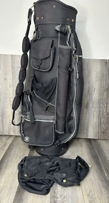 Холщовая сумка для гольфа Hot Z Marathon черная 12-позиционная стойка с дождевой мухой - Изображение 1 из 4