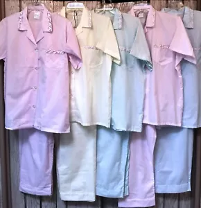 New Short Sleeve Long Pant Pajama Sets S M L Made in USA (Free Shipping) - Picture 1 of 6