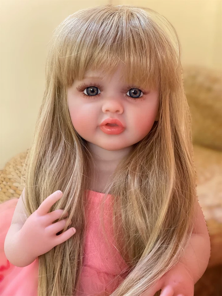Bambola Bionda Reborn 55CM Silicone Morbido - Realistica Full Body in Silicone - Immagine 1 di 4