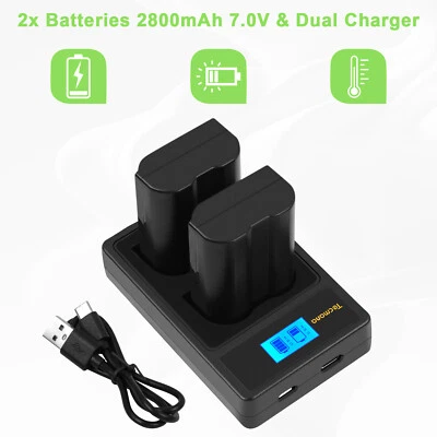TECMANA 2x 2800mAh EN-EL15 EN-EL15C Batería + Cargador Doble para Nikon Z6 III Z7 D7000 D7100
