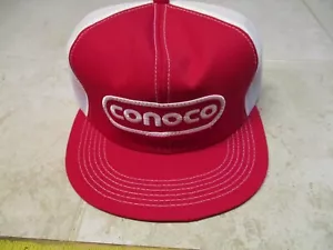 Sombrero de Camionero Parche Conoco Rojo Blanco Letras K Productos EE. UU. A Presión - Imagen 1 de 5