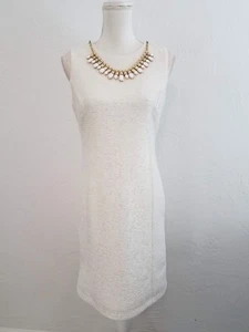 RONNI NICOLE EVENINGS NWT WOMENS SZ 6 IVORY GOLD METALLIC SHEATH DRESS NECKLACE - Picture 1 of 8