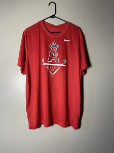 Los Angeles Angels Nike Men’s Logo Baseball Performance T-Shirt - Red Size XL - Picture 1 of 5