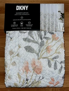 DKNY Annie Floral Microsculpt Shower Curtain Fabric 72" X 72" New - Picture 1 of 4