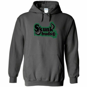 Skunk Buds Pot Leaf Logo Cannabis Hoodie Sweatshirt Stoner Hippie Marijuana Gas - Picture 1 of 7