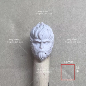 1/12 Head Sculpt Sun WuKong Monkey Carved Model For 6" Male Figure Body - Picture 1 of 3