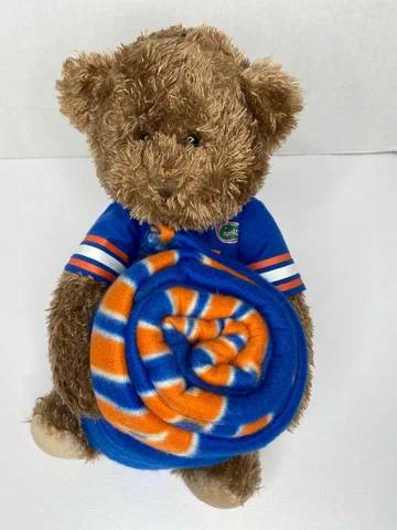 Florida Gators NCAA Football Team Soft Plush Stuffed Teddy Bear w Blanket Cover