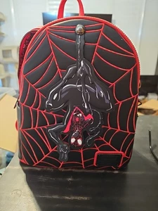 Loungefly Marvel Spider-man Miles Morales Mini Backpack Swinging Web Upside Down - Picture 1 of 5