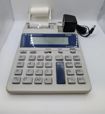 Texas Instruments TI-5032 Super View Electronic Calculator Printer w/ AC Adapter - Image 1 of 3