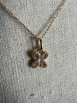 Collar Argento Vivo Chapado en Oro 18K Plata de Ley con Colgante Flor de Cristal Foto 1 de 4