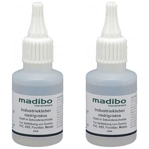 56,00 euros por 100 g 2 x adhesivos industriales madibo 50 g pegamento de segundos baja viscosa - Imagen 1 de 3