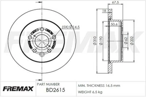 Brake discs LEXUS GS 300 BD-2615 - Picture 1 of 2