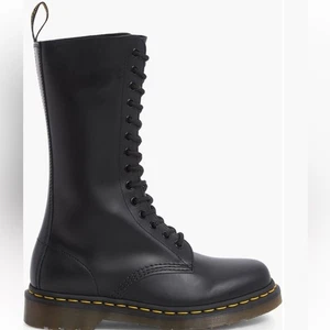 Botas de combate Dr. Martens 1914 con suela talla 5 de cuero negro 14 ojos grunge - Imagen 1 de 12