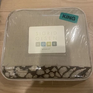 Falda Cama Hogar Sigrid Olsen Doble King Arena Cálida Arte Orgánico 78x80 Totalmente Nueva - Imagen 1 de 11
