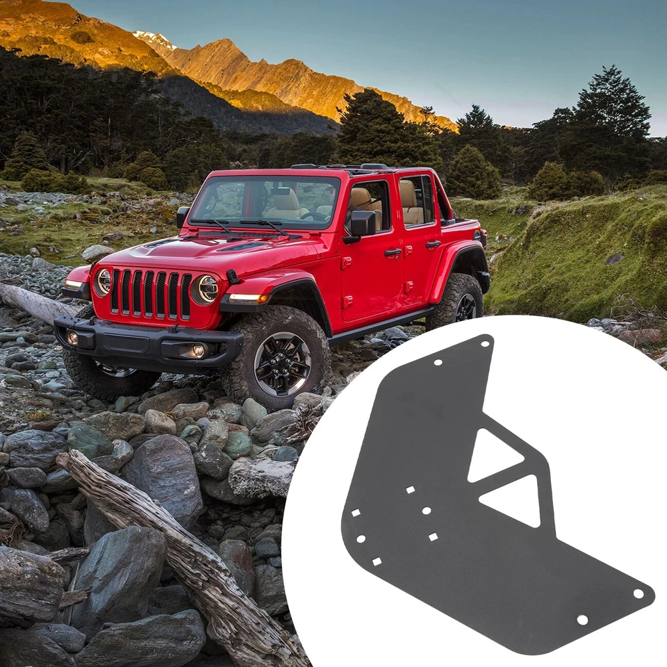 For 2007-2024 Jeep Wrangler JK JL JT Fuel Door Hinge Mount Bracket Plate Foto 1 de 4