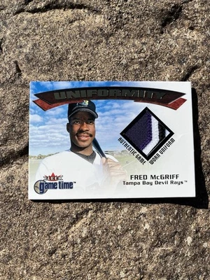 2001 Fleer Game Time Uniformity Game Worn Jersey Fred McGriff 3 Color Patch  - Image 1 of 2