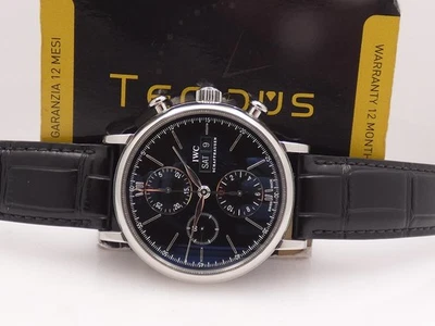 CRONOGRAFO IWC PORTOFINO DAY-DATE IW391002 BLACK DIAL AUTOMATIC ACCIAIO OROLOGIO - Bild 1 von 4