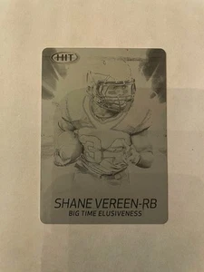 2011 Sage Hit SHANE VEREEN “Big Time” Printing Plate BLACK 1/1! Rookie! #BT15 - Imagen 1 de 3