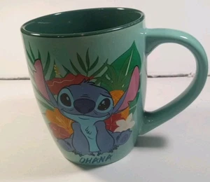Disney Lilo & Stitch Green "Stitch" Ohana Tropical Large Coffee Cup Mug 25oz - Picture 1 of 4