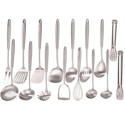 18/10 Stainless Steel Cooking Utensils Set - 16 PCS All Metal Serving Utensil... - Image 1 of 4