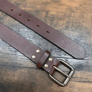 Crewcuts Big Boys Genuine Leather Adjustable Silver Buckle Belt Brown Medium - Picture 1 of 12