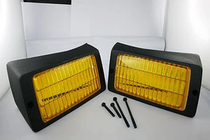 BOSCH YELLOW FOG LIGHT LENSES with FRAMES SCREWS FOR PORSCHE 911 930 1984 - NEW - Picture 1 of 1