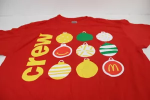 McDonald's Crew Red T-Shirt Christmas Themed M Medium NEW NOS - Picture 1 of 4