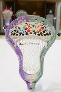 NEW Adidas EQT Blockade Purple and Turquoise Hornets Strung Lacrosse Head - Picture 1 of 5