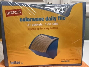 Staples Colorwave Daily File 31 Pockets, 1-31 Tabs Letter Size NEW SEALED - Picture 1 of 4