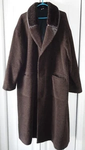 Allegri Womans Luxury 49% Alpaca Full Length Coat Size 50 XL Brown New w/o Tags - Picture 1 of 13