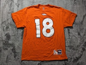 Denver Broncos Majestic Short Sleeve #18 Manning Shirt Men's Size XL Orange - Picture 1 of 11