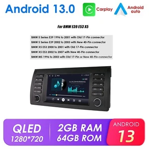 7" For BMW E39 E53 X5 GPS Navi Android 13 Car Radio Head Unit CarPlay BT 2+64GB - Picture 1 of 24
