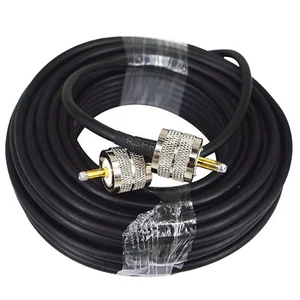 New CB Radio Antenna RG58 Coaxial Coax Cable 50Ohm UHF PL-259 Male to Male 50ft - Picture 1 of 8