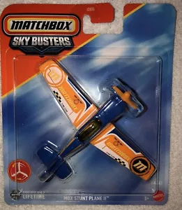 Matchbox Sky Busters MBX Stunt Plane II 14/32 BLUE/ORANGE/WHITE 2025 RELEASE NEW - Picture 1 of 2