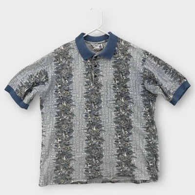 Camisa polo hawaiana Iolani vintage de los años 70 para hombre mediana bailarines de hula estampado por todas partes Foto 1 de 4