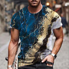 Mens Printed Casual T-Shirt Summer Short Sleeve Muscle Sports Slim Fit Tops Tee